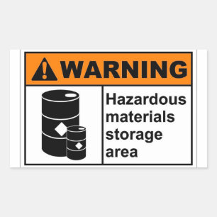 Sticker Rectangulaire Zone de stockage des matières dangereuses