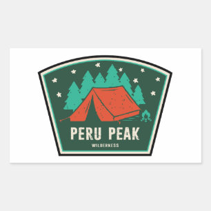 Sticker Rectangulaire Zone sauvage Peru Peak Vermont Camping