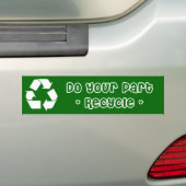 Sticker: Recyclen u uw deel Bumpersticker (Op auto)