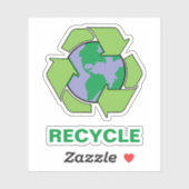 Sticker Recycler Pour Sauver Planète Terre Vinyl (Feuille)