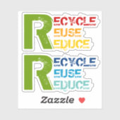 Sticker Recycler, Réutiliser, Réduire le devis avec du tex (Feuille)
