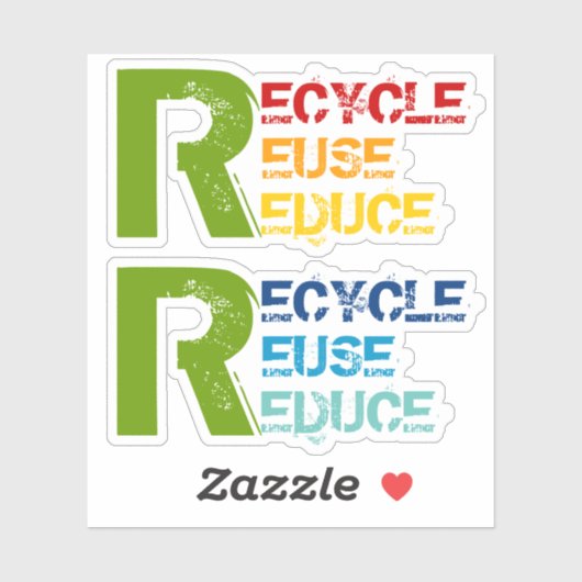 Sticker Recycler, Réutiliser, Réduire le devis avec du tex (Feuille)