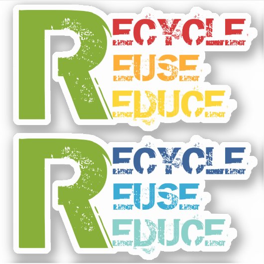 Sticker Recycler, Réutiliser, Réduire le devis avec du tex (Devant)