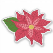 Sticker Red and Pink Christmas Poinsettia (Devant)