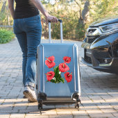 Sticker Red Anthurium Flowers with Green Leaves (Valise Insitu)