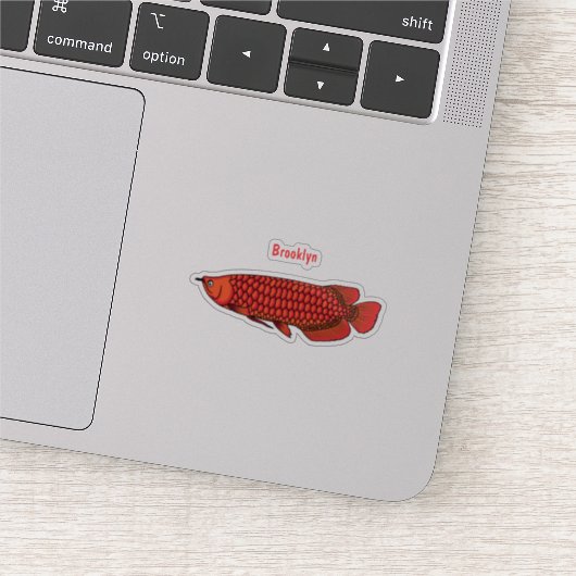 Sticker Red Arowana fish cartoon (Détail)