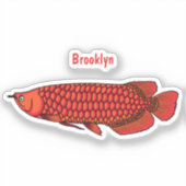 Sticker Red Arowana fish cartoon (Recto)