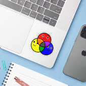 Sticker Red Blue Yellow Primary Colors (Ordinateur portable avec iPhone)