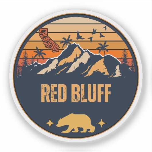Sticker Red Bluff, Californie (Devant)