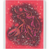 Sticker Red Bull Courant À Starry Night (Devant)