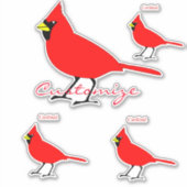 Sticker Red Cardinal Bird Thunder_Cove (Devant)