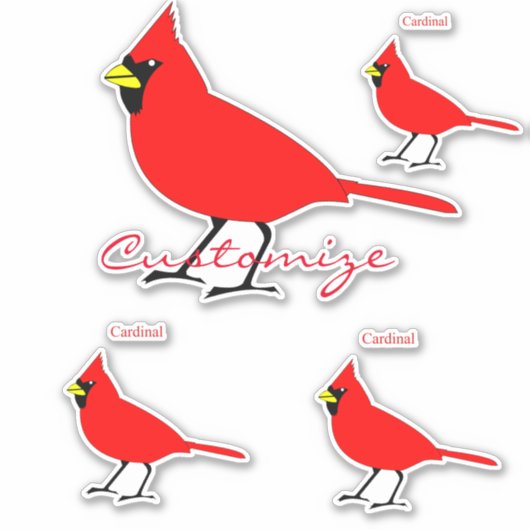 Sticker Red Cardinal Bird Thunder_Cove (Devant)