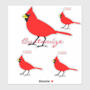 Sticker Red Cardinal Bird Thunder_Cove