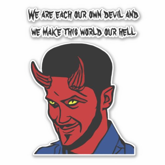 Sticker Red Devil Demon Man Lucifer Hell cite Art (Devant)