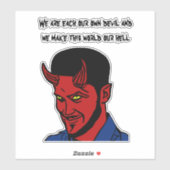Sticker Red Devil Demon Man Lucifer Hell cite Art (Feuille)