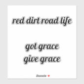 Sticker Red Dirt Road Life Custom (Feuille)