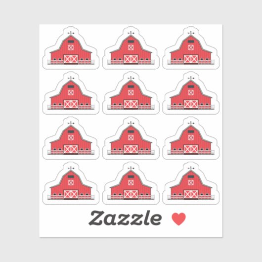Sticker Red Farm Grange Homestead Chores Farmyard Planner (Feuille)