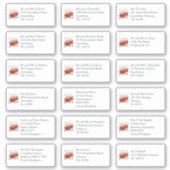 Sticker Red Florals Mariage individuel Nom de l'hôte Adres (Devant)