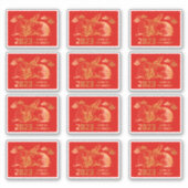 Sticker Red Gold Rabbit Chinois Nouvel An Printemps Festiv (Devant)