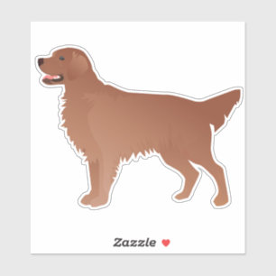 Sticker Red Golden Retriever - Retriever à revêtement plat