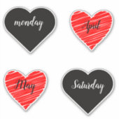 Sticker Red Happy heart romance graphic (Devant)