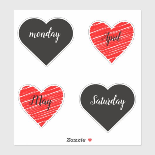 Sticker Red Happy heart romance graphic (Feuille)