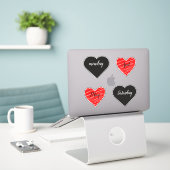 Sticker Red Happy heart romance graphic (Ordinateur portable sur le bureau)