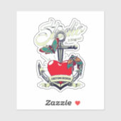 Sticker Red Heart & Butterflies Studio Intendance Art (Feuille)