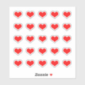 Sticker Red Heart Motif Mariages Saint Valentin (Feuille)