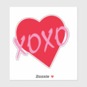 Sticker Red Heart rose XOXO Valentine's Day Moderne (Feuille)