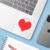 Sticker Red Heart Valentine's Day (Ordinateur portable avec iPhone)
