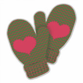 Sticker Red Hearts Mittens | Noël Grand (Devant)