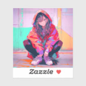 Sticker Red Hoodie JK シール seal|寿司娘 GenerativeAI (Feuille)