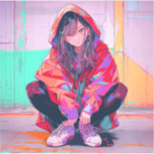 Sticker Red Hoodie JK シール seal|寿司娘 GenerativeAI (Devant)