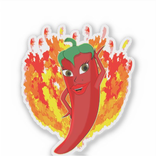Sticker Red Hot Chili Pepper Diva (Devant)