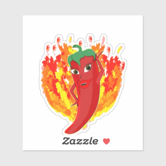 Sticker Red Hot Chili Pepper Diva (Feuille)