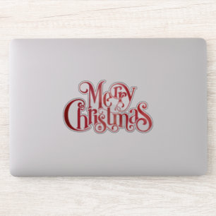 Sticker Red Joyeux Noël Typographie Festive Police
