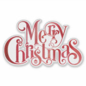 Sticker Red Joyeux Noël Typographie Festive Police (Devant)