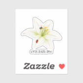 Sticker Red Ladybug rose Lily Flower nom personnalisé fill (Feuille)