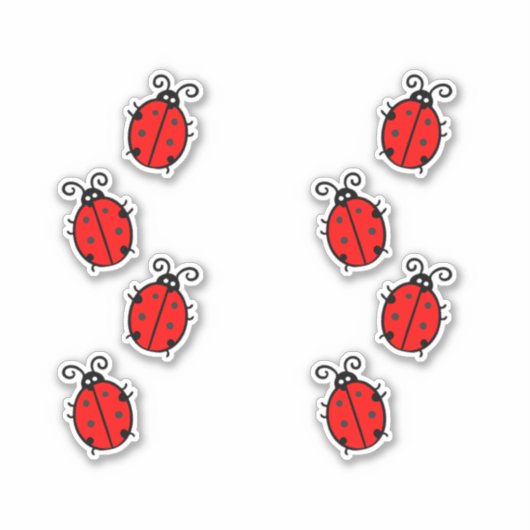 Sticker Red Ladybugs Crawling Thunder_Cove (Devant)