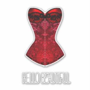 Sticker Red Lips Corset