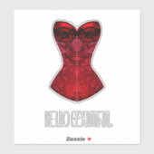Sticker Red Lips Corset (Feuille)