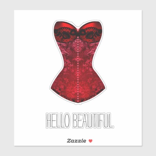 Sticker Red Lips Corset (Feuille)