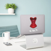 Sticker Red Lips Corset (Ordinateur portable sur le bureau)