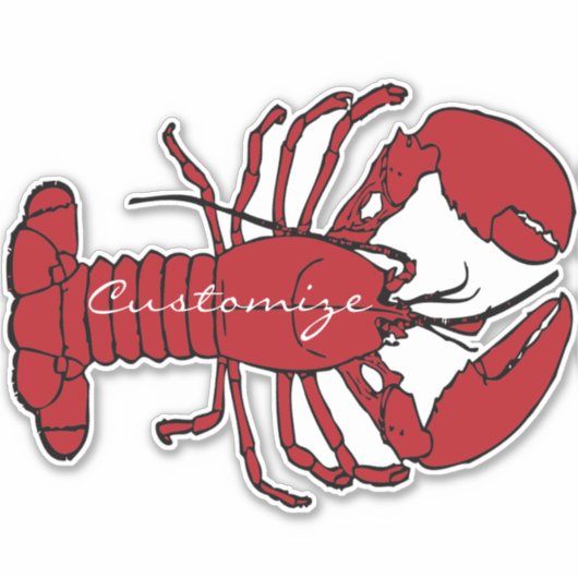 Sticker Red Maine Lobster Thunder_Cove (Devant)