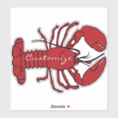 Sticker Red Maine Lobster Thunder_Cove (Feuille)