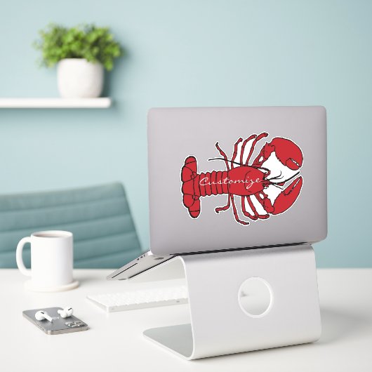 Sticker Red Maine Lobster Thunder_Cove (Ordinateur portable sur le bureau)