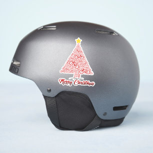 Sticker Red Mtb Bicyclette Noël Arbre Joyeux Noël