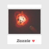 Sticker Red Nwarf Star Orbité Par Une Hypothétique Exoplan (Feuille)