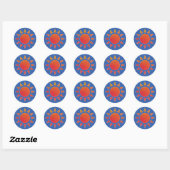 Sticker Red Orange Sun (Feuille)